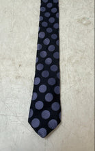 Load image into Gallery viewer, Hugo Boss Mens Black Purple Polka Dot Silk Keeper Loop Adjustable Pointed Tie