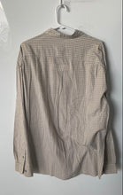 Load image into Gallery viewer, Calvin Klein Mens Beige Check Print Cotton Long Sleeve Button-Up Shirt Size L
