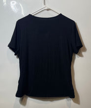 Load image into Gallery viewer, T Tahari Womens Black Short Sleeve Crew Neck Pullover T-Shirt Size Large