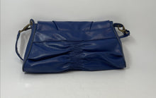 Load image into Gallery viewer, Matt By Matt & Nat Womens Blue Leather Single Strap Pockets Slouchy Shoulder Bag