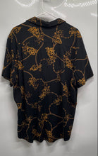 Load image into Gallery viewer, Guess Mens Black Printed Short Sleeve Collared Button-Up Shirt Size XXL