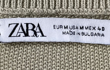Load image into Gallery viewer, Zara Mens Cream Knitted Long Sleeve Crew Neck Pullover Sweater Size Medium