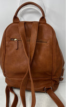 Load image into Gallery viewer, MMS Design Studio Womens Brown Leather Adjustable Shoulder Strap Backpack