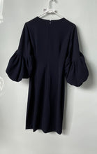 Load image into Gallery viewer, Calvin Klein Womens Dark Blue Round Neck Back-Zip Sheath Dress Size 8