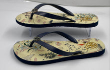 Load image into Gallery viewer, Authentic Tory Burch Womens Miller Blue Cream Printed Flip-Flop Sandals Size 9