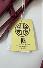 Load image into Gallery viewer, JCH Collection Womens Burgundy Pebbled Leather Crossbody Bag With Tags