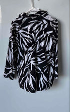 Load image into Gallery viewer, Chico's Womens Black White Animal Print Long Sleeve Button-Up Shirt Size 6