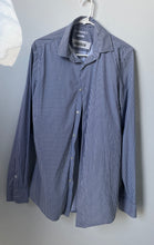 Load image into Gallery viewer, Zara Mens White Blue Striped Print Long Sleeve Slim Fit Button-Up Shirt Size M
