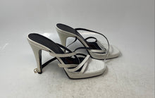 Load image into Gallery viewer, Couture Donald J Pliner Womens White Leather Adjustable Ankle Strap Heels Size 7
