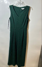 Load image into Gallery viewer, Calvin Klein Womens Green Shimmer Sleeveless V-Neck One-Piece Jumpsuit Size 8