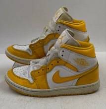 Load image into Gallery viewer, Authentic Nike Womens Air Jordan 1 Mid Yellow White Sneakers Shoes Size 6.5