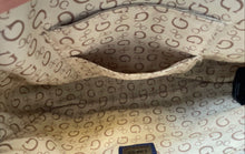 Load image into Gallery viewer, Guess Womens Blue Embossed Logo Inner Pockets Medium Zipper Crossbody Bag