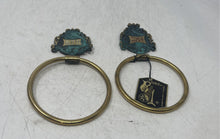 Load image into Gallery viewer, The Guild Of Israel Craftsman Brass Kosher Kitchen Towels Holders Lot Of 2 Pcs