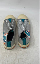 Load image into Gallery viewer, Foco Womens Silver Glitter NFL Miami Dolphins Sneaker Shoes Size 8 No Laces