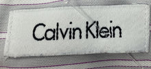 Load image into Gallery viewer, Calvin Klein Mens Lavender Striped Print Long Sleeve Dress Shirt Size 15 1/2
