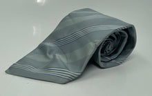 Load image into Gallery viewer, Armani Collezioni Mens Blue Striped Silk Keeper Loop Adjustable Pointed Tie