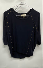 Load image into Gallery viewer, Michael Kors Womens Black 3/4 Sleeve Round Neck Regular Fit Blouse Top Size XS