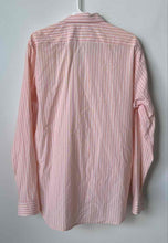 Load image into Gallery viewer, Hugo Boss Mens Orange White Striped Long Sleeve Button-Up Shirt Size Large