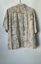 Load image into Gallery viewer, Haggar Mens Beige Printed Short Sleeve Collared Button-Up Shirt Size XL