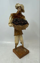 Load image into Gallery viewer, Vintage Handmade Mexican Folk Art Man Holding Basket Figurine Collectible