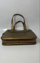 Load image into Gallery viewer, Victor Hugo Womens Gold Color Inner Pockets Double Handle Satchel Purse