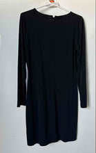 Load image into Gallery viewer, Michael Kors Womens Black Long Sleeve Round Neck Twist Front Sheath Dress Size M