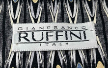 Load image into Gallery viewer, Gianfranco Ruffini Mens Gray Abstract Geometric Silk Adjustable Pointed Tie