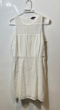 Load image into Gallery viewer, Banana Republic Womens White Eyelet Sleeveless Crew Neck Sheath Dress Size 6