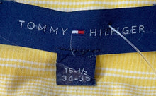 Load image into Gallery viewer, Tommy Hilfiger Mens Yellow Cotton Long Sleeve Collared Dress Shirt Size 15.5