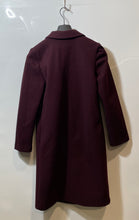 Load image into Gallery viewer, Zara Womens Burgundy Long Sleeve Notch Lapel Button Front Overcoat Size Small