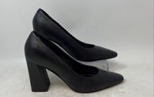 Load image into Gallery viewer, Marc Fisher Womens Black Leather Slip-On Block Pump Heels Size 7.5M