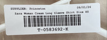Load image into Gallery viewer, Zara Womens Cream Regular Fit Boat Neck Long Sleeve Blouse Top Size XS