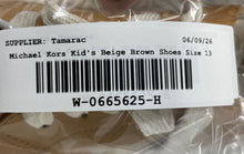 Load image into Gallery viewer, Michael Kors Kids Oak Beige Brown Monogram Lace-Up Sneakers Shoes Size 13