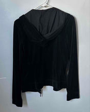 Load image into Gallery viewer, Express Womens Black Welt Pocket Long Sleeve Hooded Full-Zip Jacket Size M