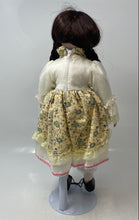 Load image into Gallery viewer, Vintage ROC Bisque 12 Inch Collectible Hair Brown Floral Dress Porcelain Doll