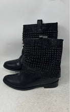 Load image into Gallery viewer, Schutz Womens Black Beaded Embellished Leather Pull-On Ankle Boots Size 8B
