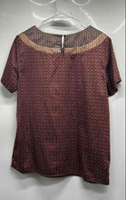 Load image into Gallery viewer, The Limited Womens Multicolor Geometric Printed Short Sleeve Blouse Top Size L