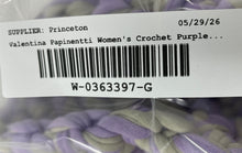 Load image into Gallery viewer, Valentina Papineni Womens Purple Crochet Snap Crossbody Bag