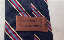 Load image into Gallery viewer, Renry Gretrel Mens Blue Red Striped Adjustable Long Formal Designer Tie