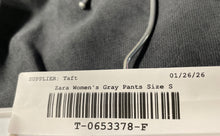 Load image into Gallery viewer, Zara Womens Gray Slash Pockets Pleated Front Drawstring Wide-Leg Ankle Pants S