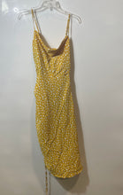 Load image into Gallery viewer, Forever 21 Womens Yellow White Printed Cowl Neck Sleeveless Slip Dress Size S