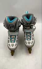 Load image into Gallery viewer, Rollerblade Womens Silver And Blue Adjustable Inline Skates Size 7