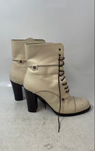 Load image into Gallery viewer, Charles David Womens Ivory Brown Round Toe Block Ankle Boots Size 8.5