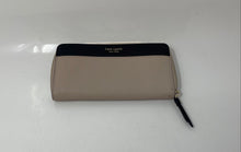Load image into Gallery viewer, Kate Spade New York Womens Beige Black Leather Card Holder Zip-Around Wallet
