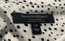 Load image into Gallery viewer, Banana Republic Womens White Black Polka Dot Dillon Button-Up Shirt Size Small