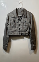 Load image into Gallery viewer, Bisou Bisou By Michele Bohbot Womens Gray Long Sleeve Cropped Jacket Size 14