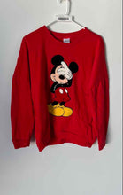 Load image into Gallery viewer, Disney Womens Red Mickey Mouse Crew Neck Pullover Sweatshirt Size XL
