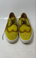 Load image into Gallery viewer, Ga Rucci Mens Yellow Brown Leather Lace-Up Wingtip Derby Dress Shoes Size 11