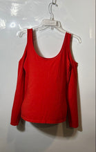 Load image into Gallery viewer, Guess Womens Red Scoop Neck Long Cold Shoulder Sleeve Pullover Blouse Top Size M