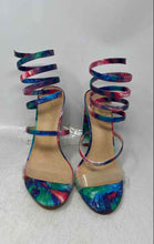 Load image into Gallery viewer, Cathy Din Womens Multicolor Tie Dye Open Toe Slip-On Gladiator Heels Size 9
